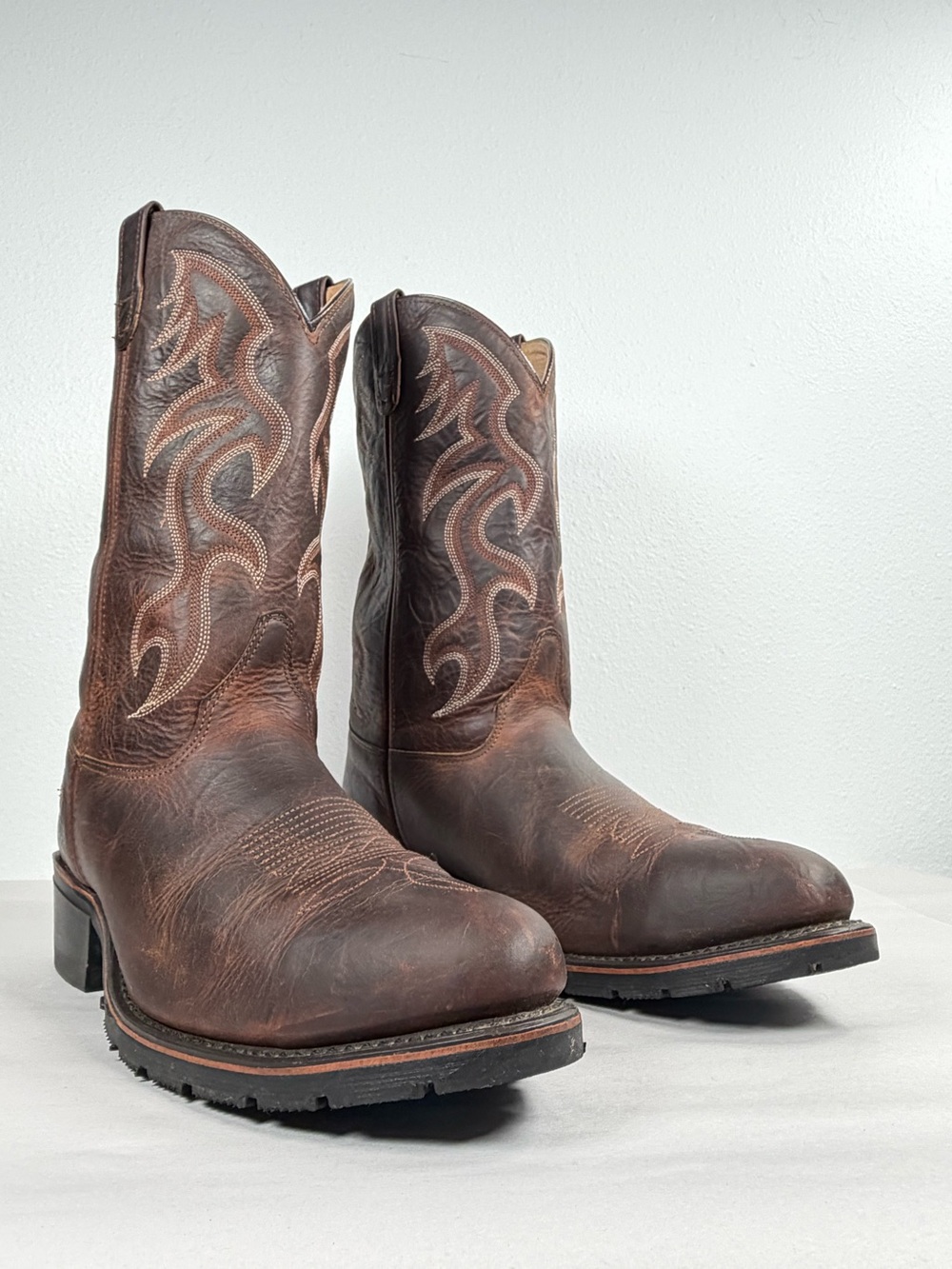 Double-H Boots Men’s Steel Toe Western Work Boots Size 11 B Brown AG7 2282 USA